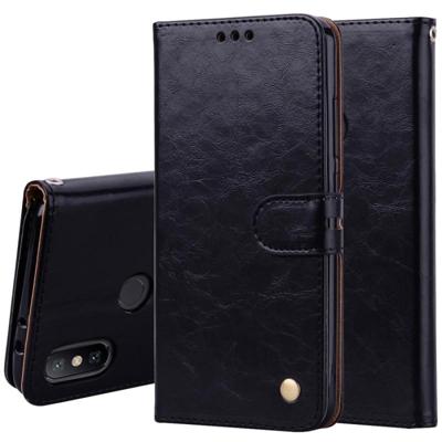 Zakelijke stijl olie Wax textuur horizontale Flip lederen Case voor de Xiaomi Mi 6 X / A2 met houder & kaartsleuven & Wallet(Black)