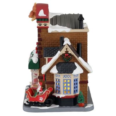 Lemax meet santa paws verlicht kersthuisje Caddington Village 2022
