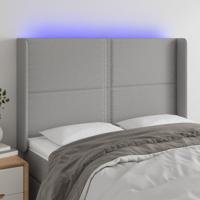 Hoofdbord LED 147x16x118/128 cm stof lichtgrijs - thumbnail