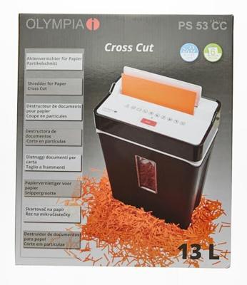 Olympia PS 53 CC Papierversnipperaar Cross cut 4 x 40 mm 13 l Aantal bladen (max.): 6 vellen