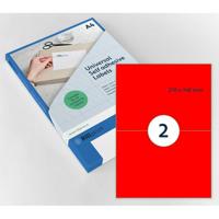 Etiket Rillprint 210x148mm fluorrood 200 etiketten - thumbnail