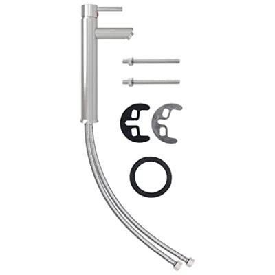 VidaXL Wastafel met kraan en pop-up afvoer gehard glas transparant