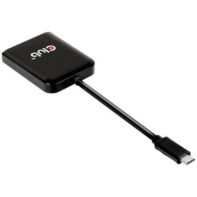 Club 3D usb 3.2 gen2 type-c (dp alt-mode) naar displayport dual monitor 4k60hz m/f mst hub displayport splitter (zwart)