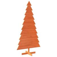 VidaXL Kerstdecoratie kerstboom 180 cm massief grenenhout wasbruin - thumbnail