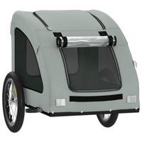 VidaXL Hondenfietstrailer oxford stof en ijzer grijs - thumbnail