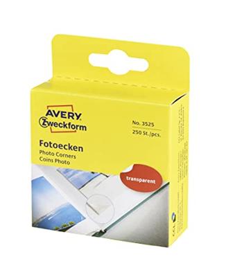 Avery AV-3525 Zweckform Fotohoekjes 19x17 mm 250 Stuks Transparant