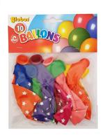 Globos Ballonnen met witte sterren (nr12/10st) - thumbnail