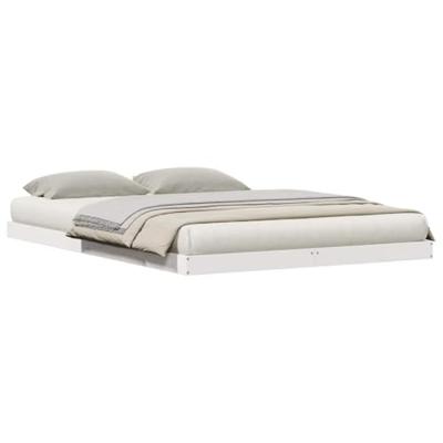 Bedframe Wit 160 x 220 cm Massief grenenhout