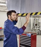 Tesa waarschuwingstape Universal, ft 50 mm x 66 m, rood/wit - thumbnail