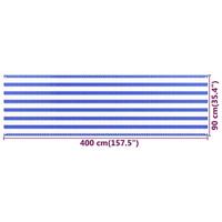 Balkonscherm 90x400 cm HDPE blauw en wit - thumbnail