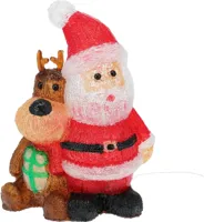 Kerstfiguur LED kerstman en rendier met LED-verlichting 39cm - thumbnail