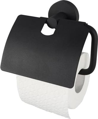 Toiletrolhouder Haceka Kosmos met Klep Mat Zwart Toiletrolhouder Haceka Kosmos met Klep Mat Zwart