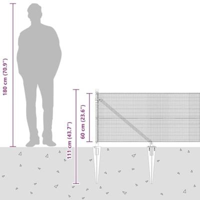 VidaXL Afrasteringspaal groen 25 x 0,6 m (12 x 12 mm gaas)