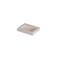INK Pitch Wastafel keramische slab bak met drain en front en side skirts zonder kraangat 60x45x9 Travertin mat - thumbnail
