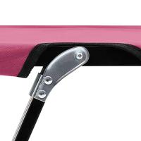 Ligbed 2-persoons inklapbaar staal roze - thumbnail