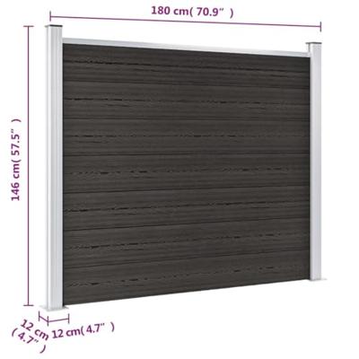 VidaXL Schuttingpaneel 180x146 cm hkc grijs