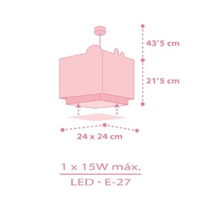 Dalber Kinderkamer hanglampBaby Jungle soft roze met wit - 63112MS Dalber Kinderkamer hanglampBaby Jungle soft roze met wit - 63112MS