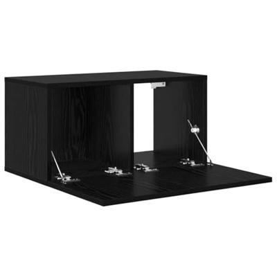 Tv-meubelset 2 pcs Zwart 60 x 30 x 30 cm Bewerkt hout
