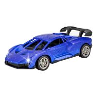 Rc racewagen blauw/zwart bestuurbare auto - thumbnail