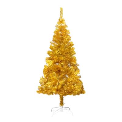 VidaXL Kunstkerstboom met standaard 150 cm pet goudkleurig