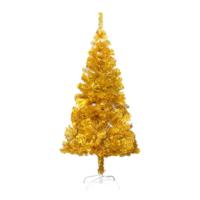 VidaXL Kunstkerstboom met standaard 150 cm pet goudkleurig - thumbnail