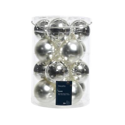 Kerstballen Glas Ø8cm Zilver 16st