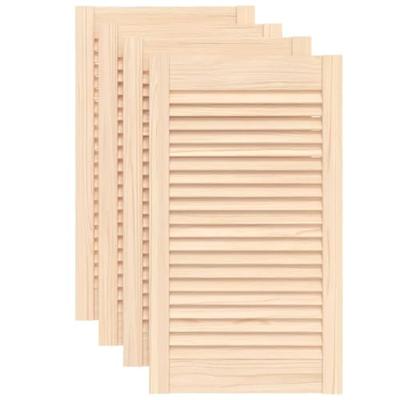 VidaXL Kastdeuren met lamellen 4 st 69x39,4 cm massief grenenhout