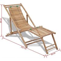 Terrasstoel met voetensteun bamboe - thumbnail