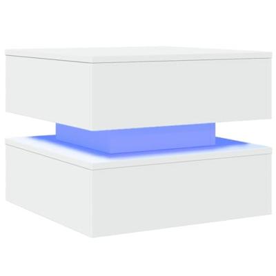 Salontafel met LED-verlichting 50x50x40 cm wit