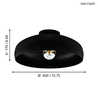 Eglo Slaapkamer plafondlampMogano zwart Ø 40cm - 43637