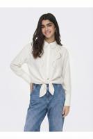 Only Onlbirona Lino L/s Tie Shirt Wvn Sud Blouse Cloud Dancer - thumbnail