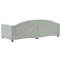 Slaapbank 90x200 cm fluweel lichtgrijs - thumbnail