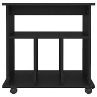 Rolkast 60x45x60 cm bewerkt hout zwart - thumbnail