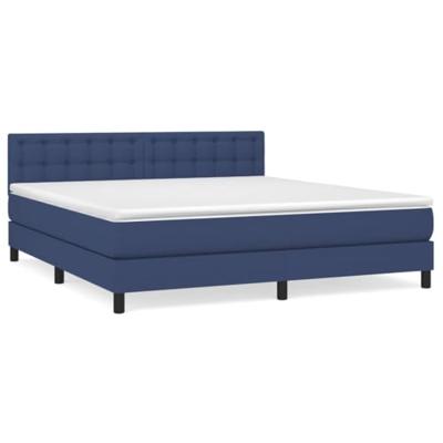 Boxspring met matras stof blauw 160x200 cm