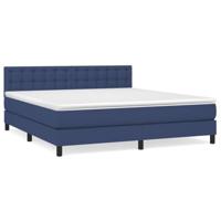 Boxspring met matras stof blauw 160x200 cm - thumbnail