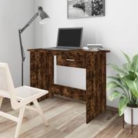 Bureau 100x50x76 cm bewerkt hout gerookt eikenkleurig - thumbnail