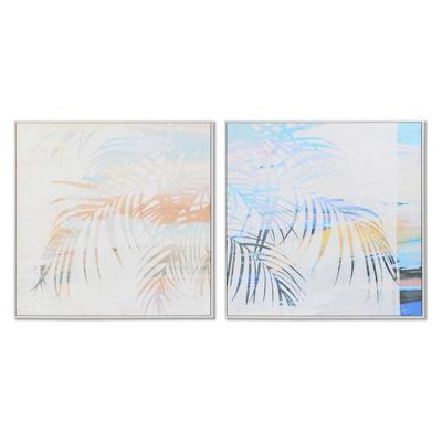 Schilderij DKD Home Decor Palmen 100 x 4 x 100 cm Tropisch (2 Stuks)