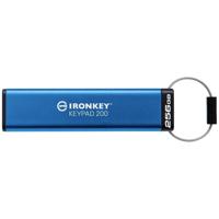 Kingston IronKey Keypad 200 USB-stick Retail 256 GB Blauw IKKP200/256GB USB-A 3.2 Gen 1 - thumbnail
