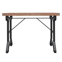 Eettafel 110x65x82 cm massief vurenhout en ijzer - thumbnail