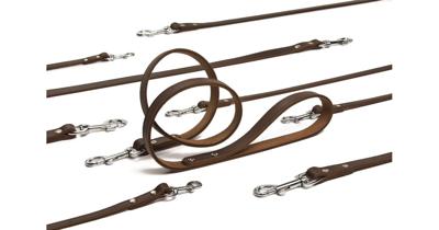 Hondenriem van leer 165cm x 12mm bruin Hondenriem van leer 165cm x 12mm bruin