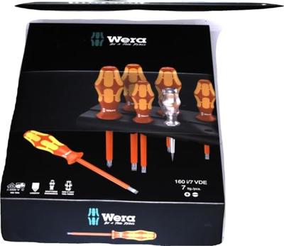 Wera 160 i/7 Rack Schroevendraaierset VDE 7-delig Plat, Kruiskop Phillips