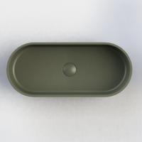 Arcqua Case waskom - 60x26cm - Ovaal - Cast marble Mat groen WAS390001 - thumbnail