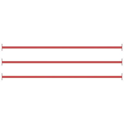 VidaXL Rekstokken 3 st 125 cm staal rood