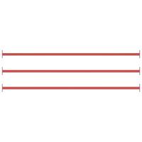 VidaXL Rekstokken 3 st 125 cm staal rood - thumbnail