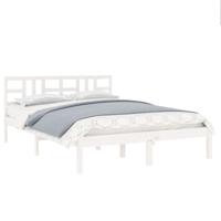 Bedframe massief hout wit 150x200 cm - thumbnail