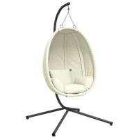 Hangstoel met standaard stof en staal beige - thumbnail