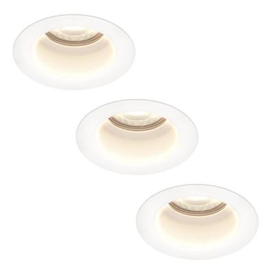 Set van 3 Mari - LED platte inbouwspots met lage inbouwdiepte - 6 Watt 570 Lumen - 4000K Neutraal wit - GU10 LED Module - Verzonken - Dimbaar - Rond - IP65 waterdicht - Wit