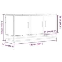 Tv-meubel 100x35x50 cm bewerkt hout metaal bruin eikenkleur - thumbnail