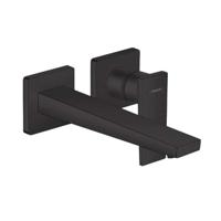 Wastafelmengkraan Metropol HansGrohe Afdekset Uitloop 22.5 cm en Afvoerplug Mat Zwart - thumbnail