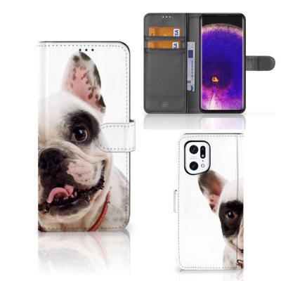 OPPO Find X5 Pro | Telefoonhoesje | Met pasjeshouder | Franse Bulldog